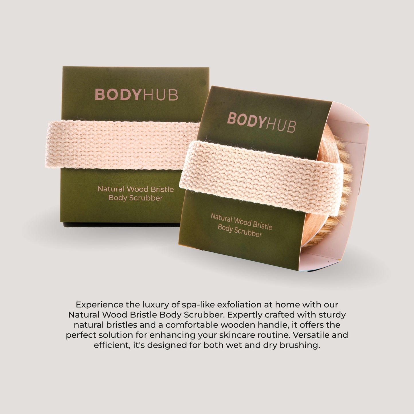 Natural Wood Bristle Body Scrubber