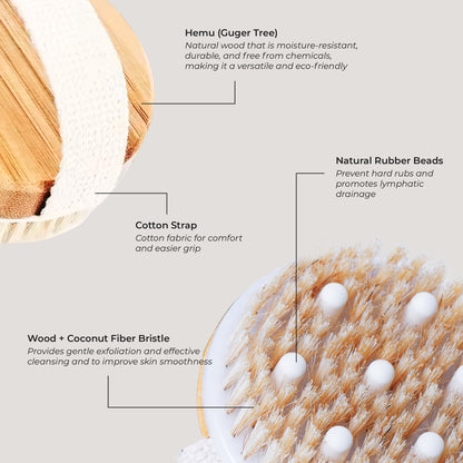 Natural Wood Bristle Body Scrubber